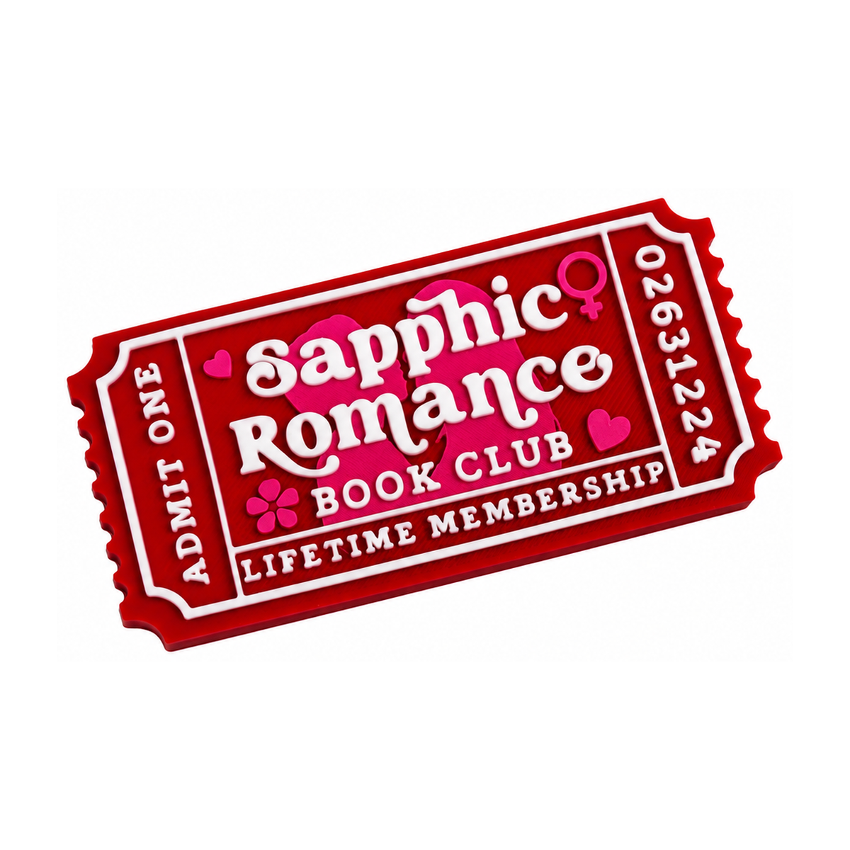Sapphic Romance Bookshelf Ticket