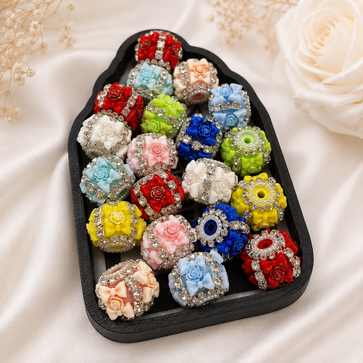 Bow & Rose Fancy Bead