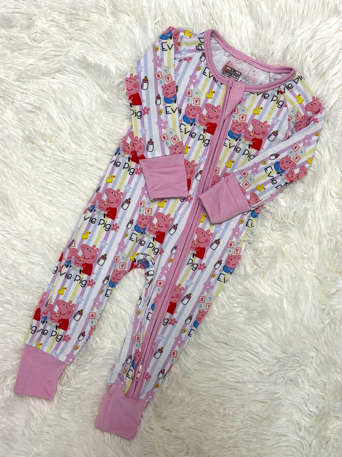 Evie Pig Bamboo Zippie