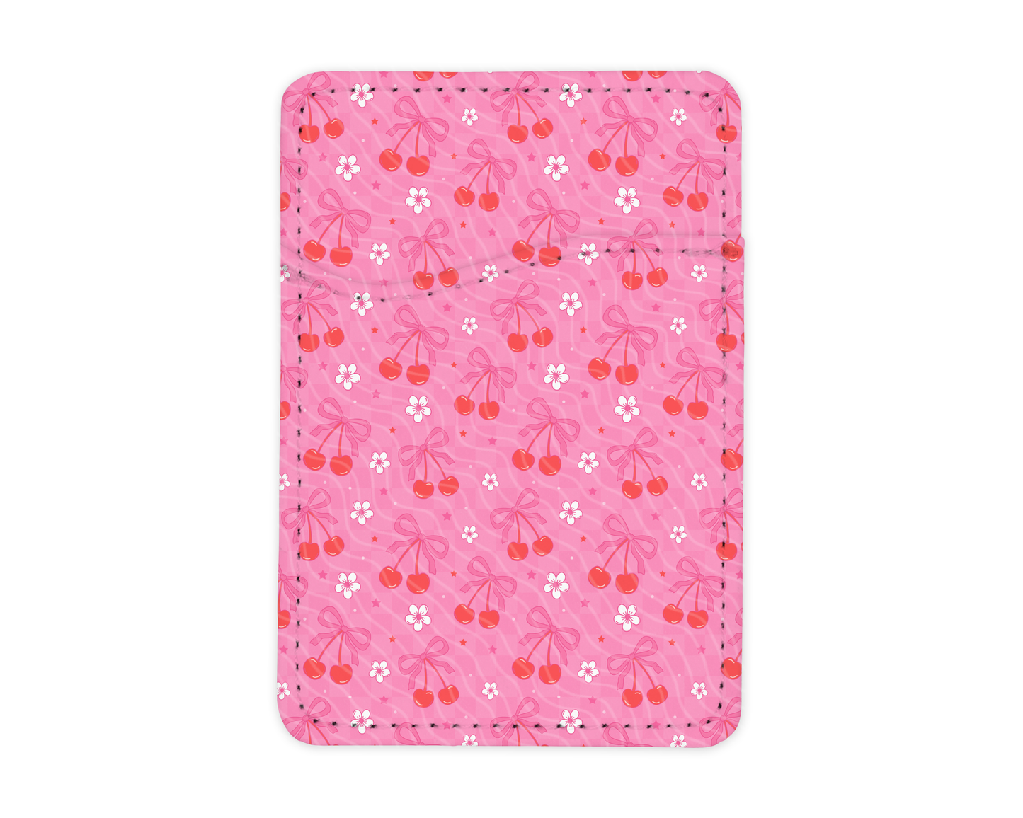 Pink Cherries | MagSafe Card Holder