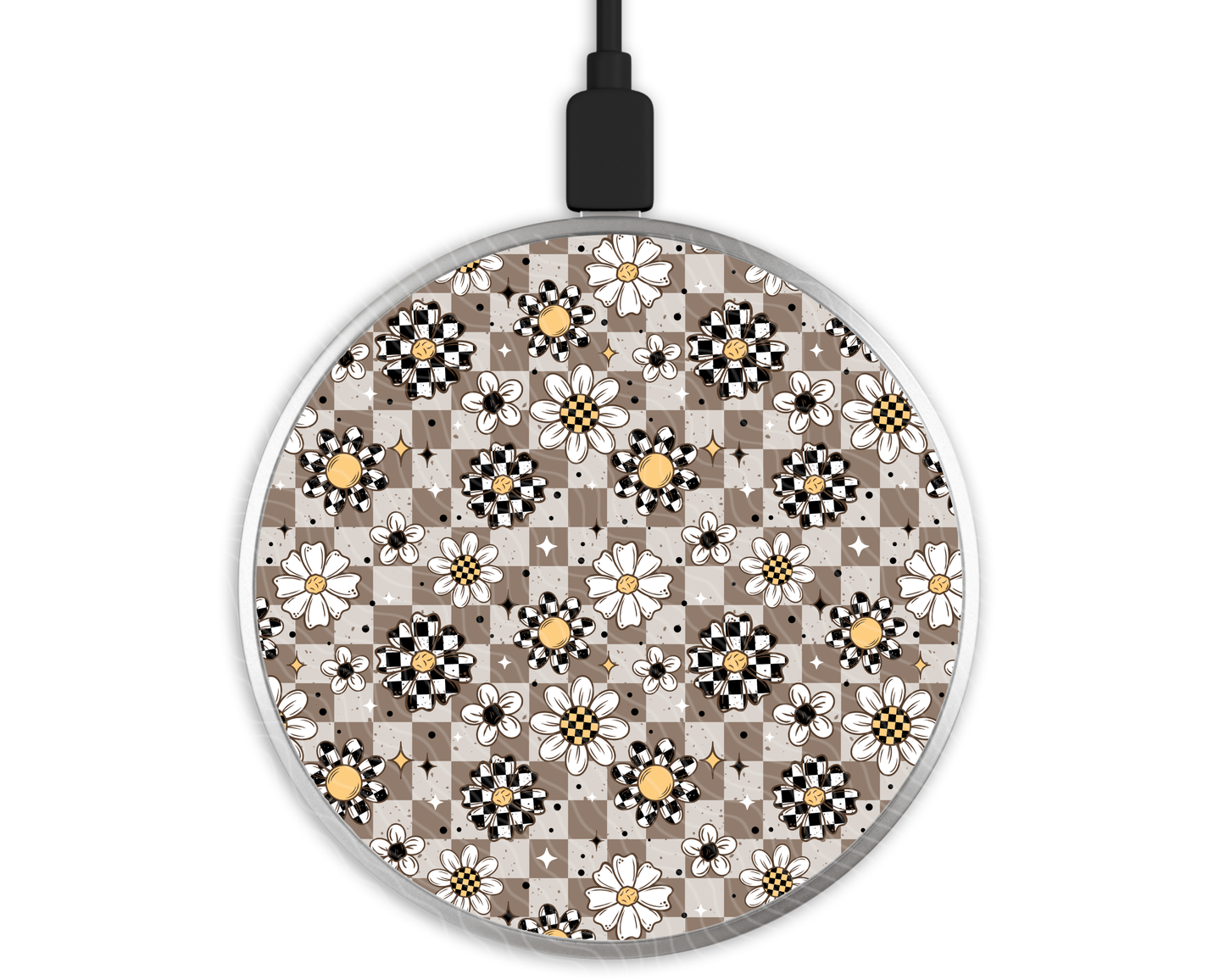 Checkered Bloom | Wireless Charger