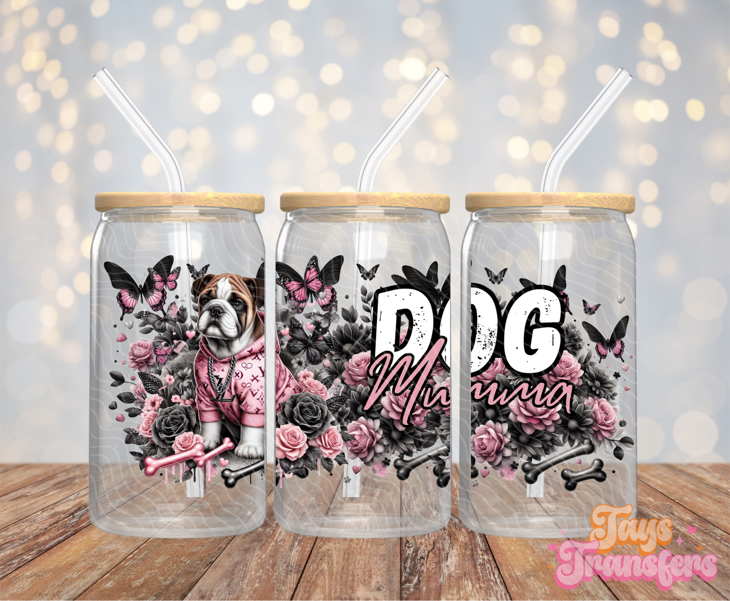 Dog Mumma Bulldog - 16OZ UV DTF Wrap