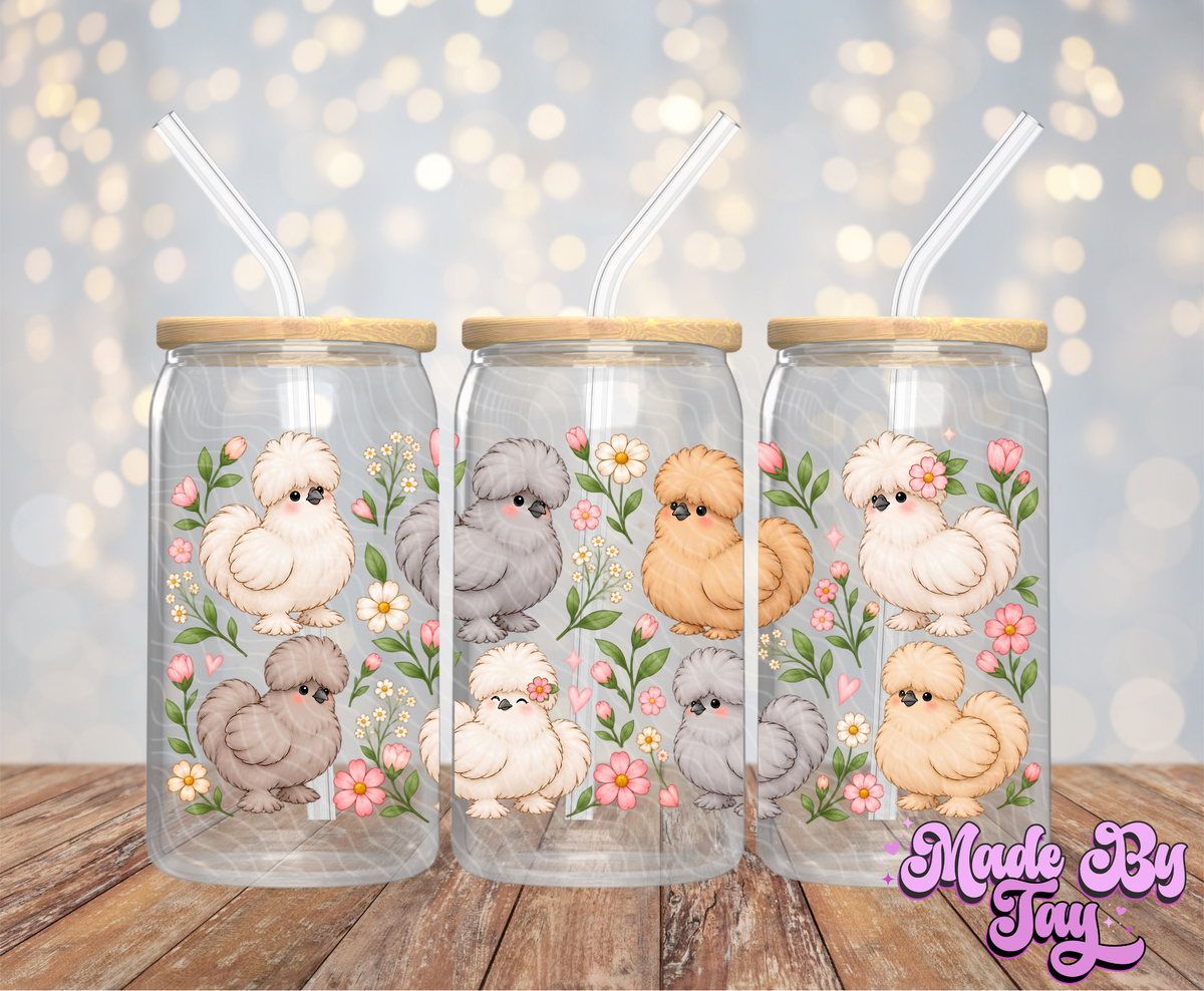 Silkie Chickens - 16OZ UV DTF Wrap
