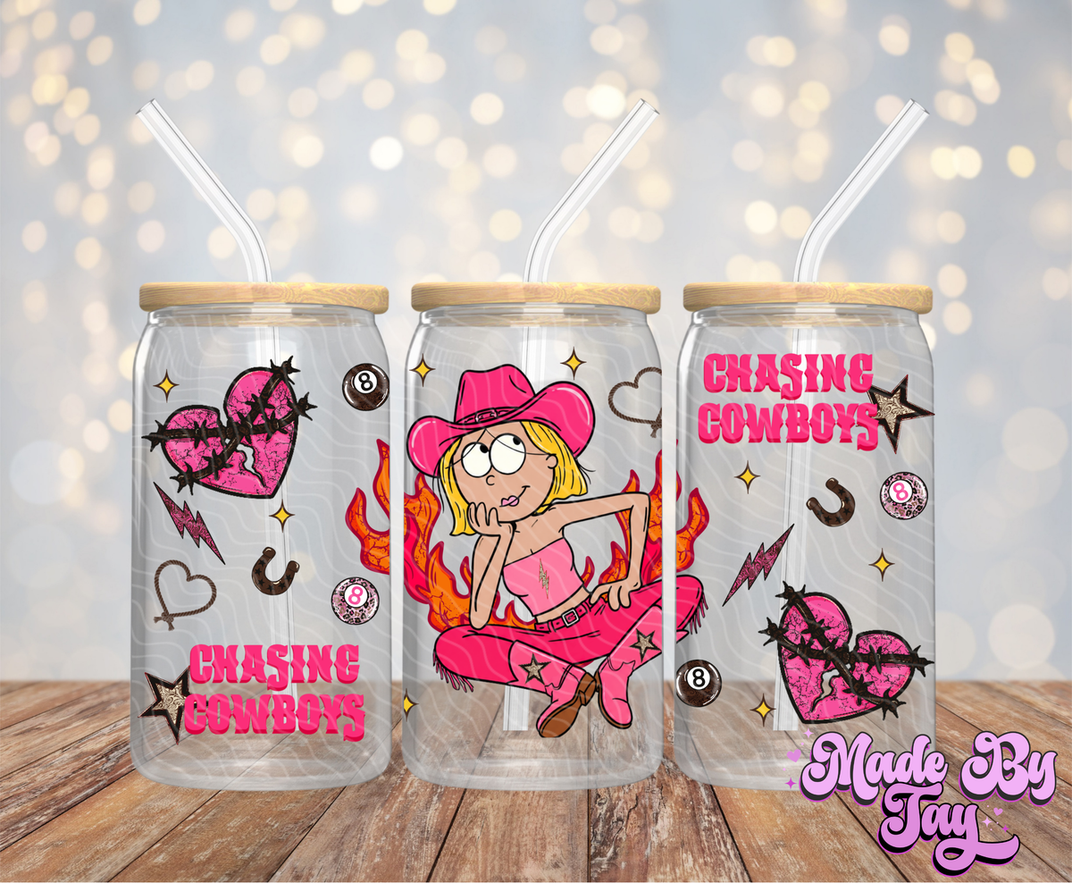 L_zzie Chasing Cowboys - 16OZ UV DTF Wrap