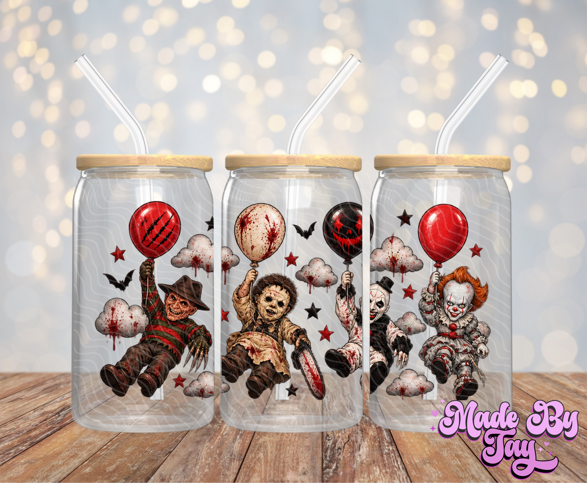 Horror Balloons - 16OZ UV DTF Wrap