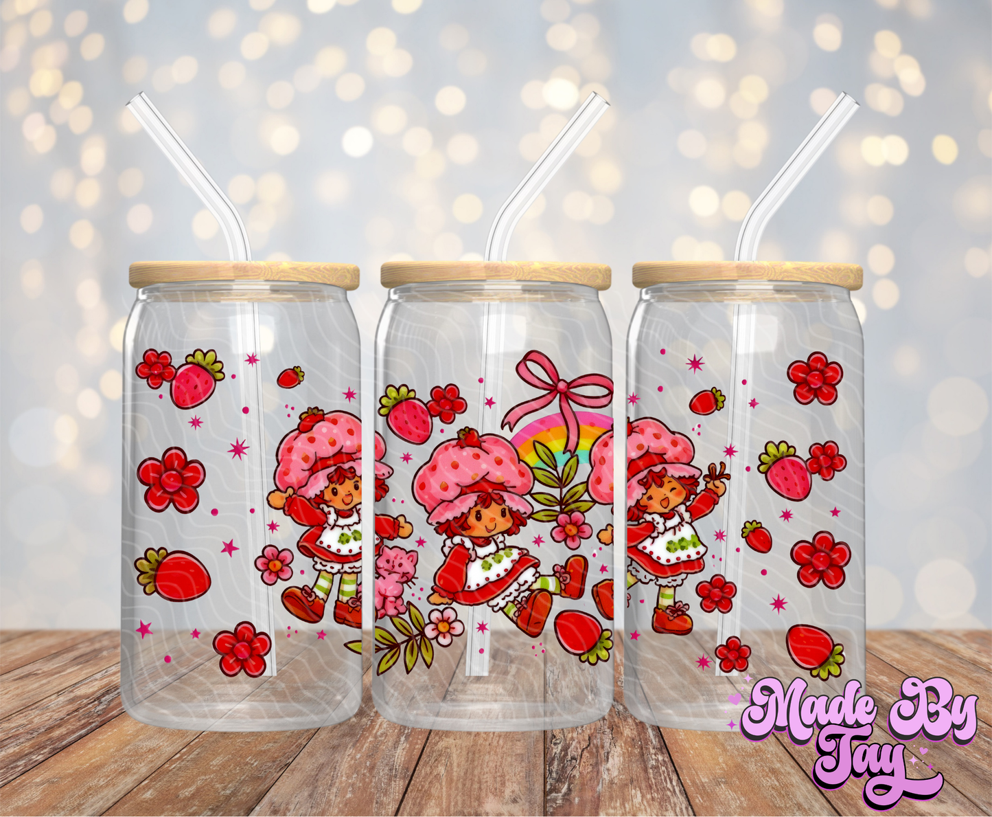 Str_wberry Sh_rtcake - 16OZ UV DTF Wrap