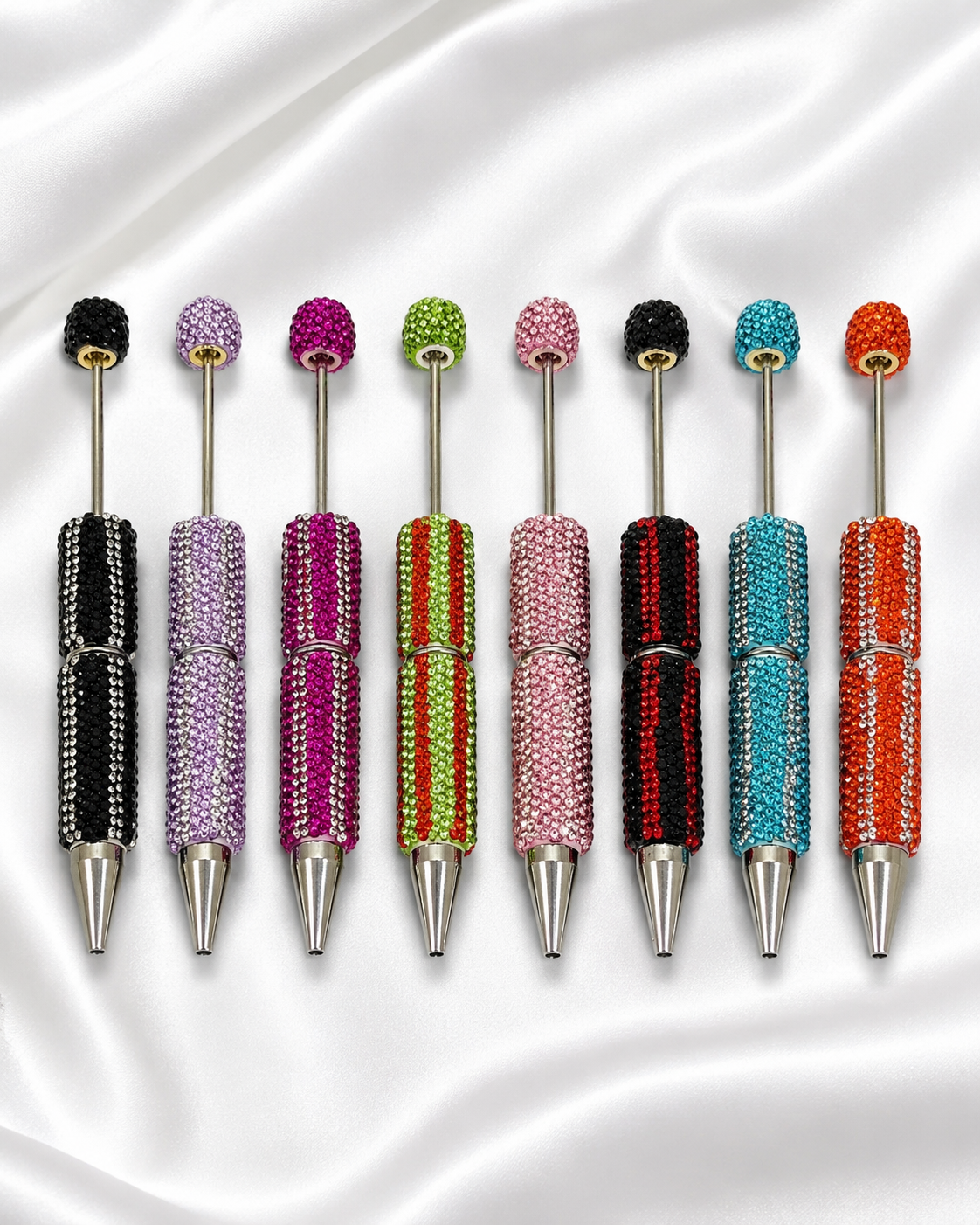 Stripe Rhinestone Beadable Pen