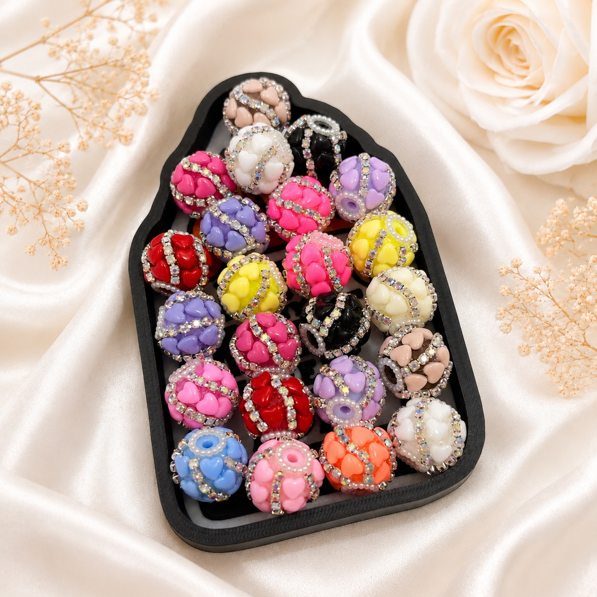 Rhinestone Heart Fancy Bead
