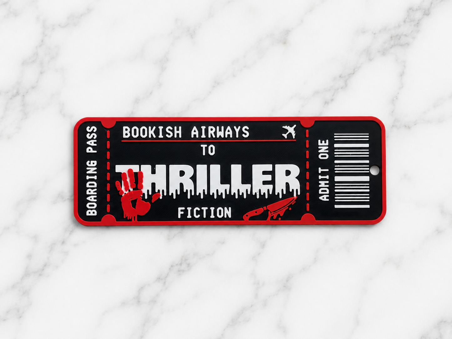 Thriller Fiction Boarding Pass Bookmark