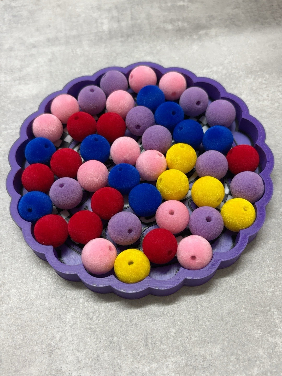 10 Pack Flocked Beads