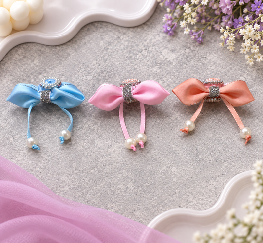 Pearl Dangle Bow Fancy Bead