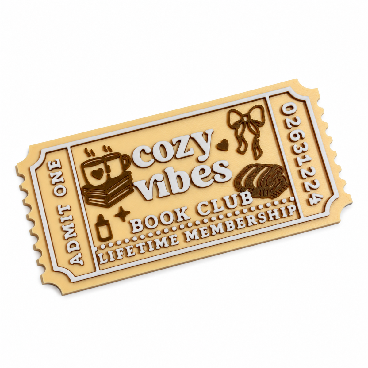 Cozy Vibes Bookshelf Ticket