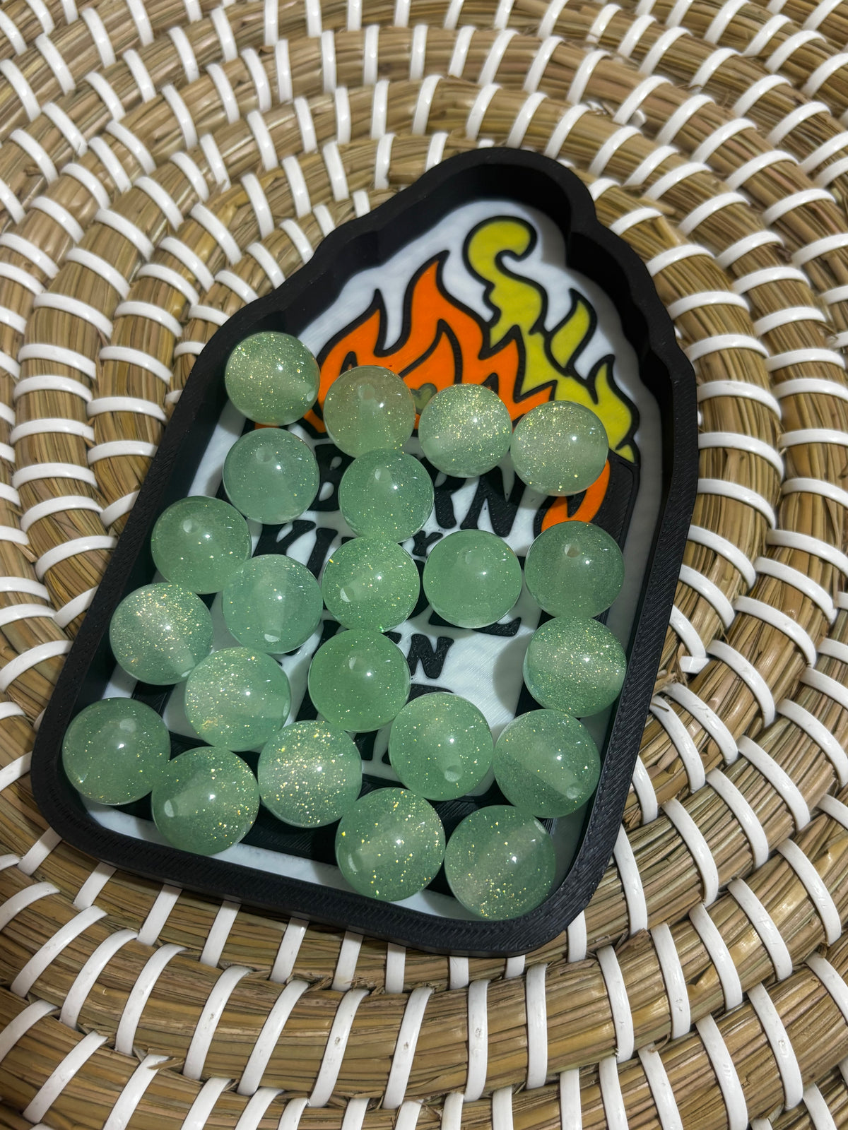 10 Pack Glitter Beads