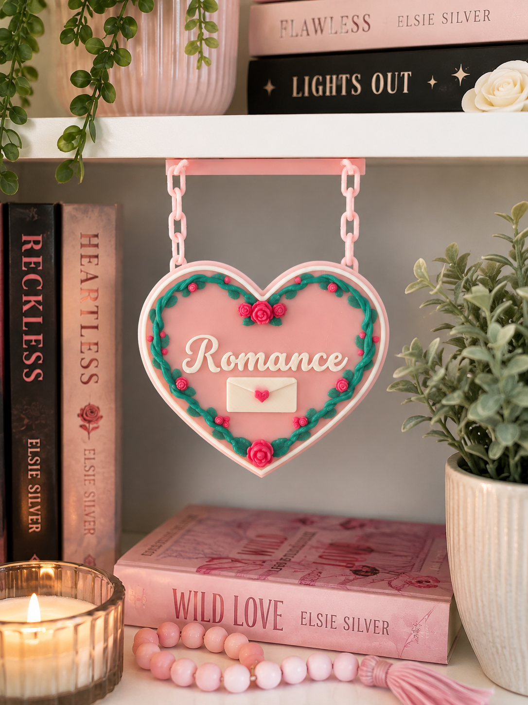Romance Hanging Bookshelf Sign