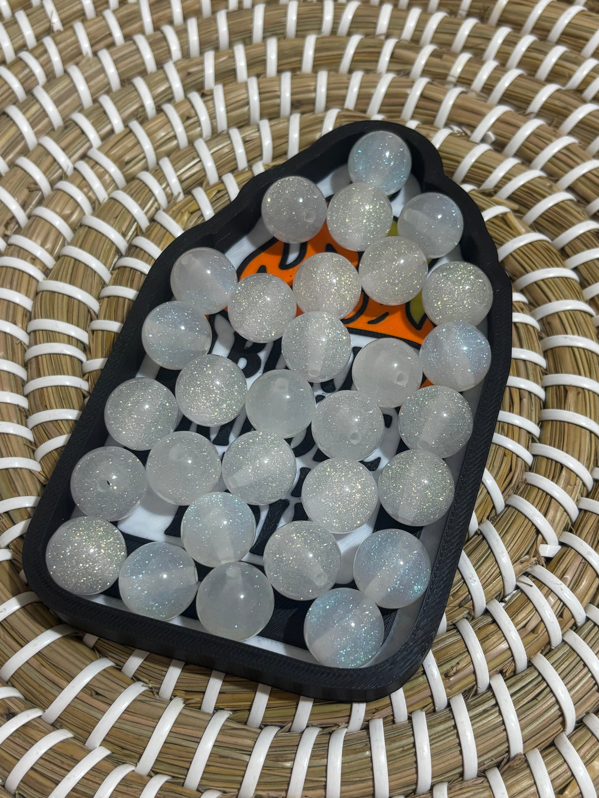 10 Pack Glitter Beads