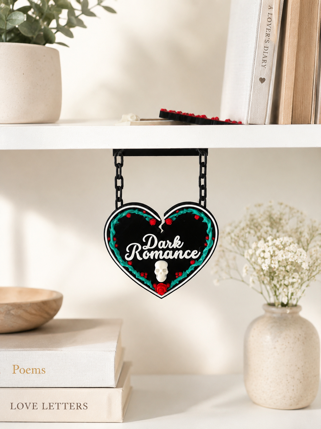 Dark Romance Hanging Bookshelf Sign