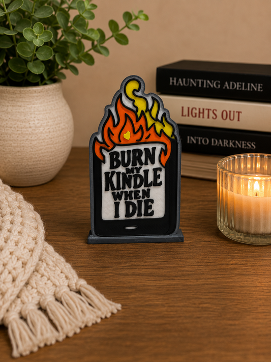 Burn My Kindle - Bookshelf Decor