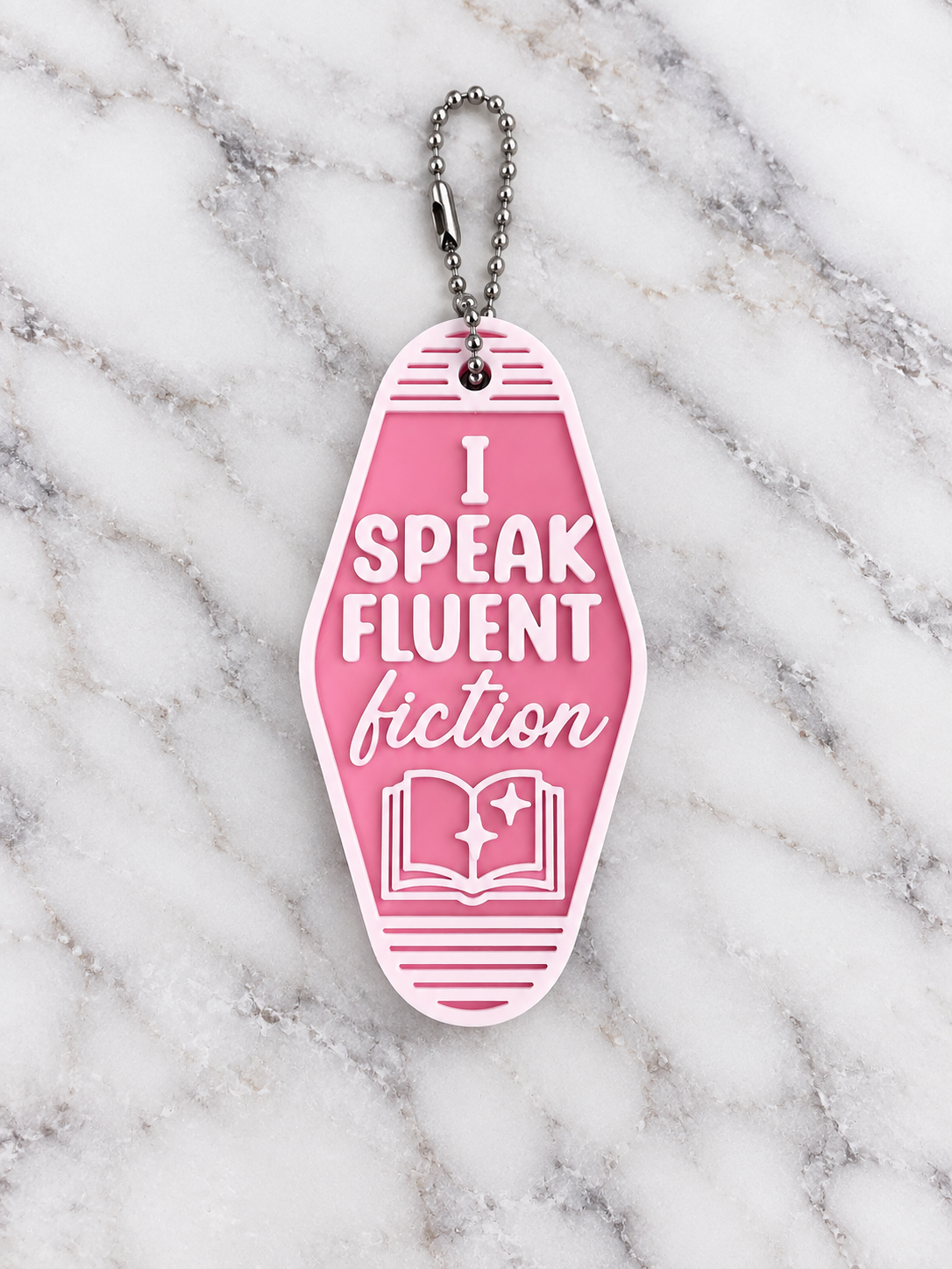I Speak Fluent Fiction Motel Keychain