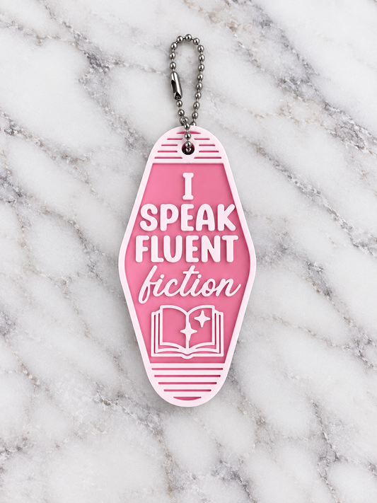 I Speak Fluent Fiction Motel Keychain