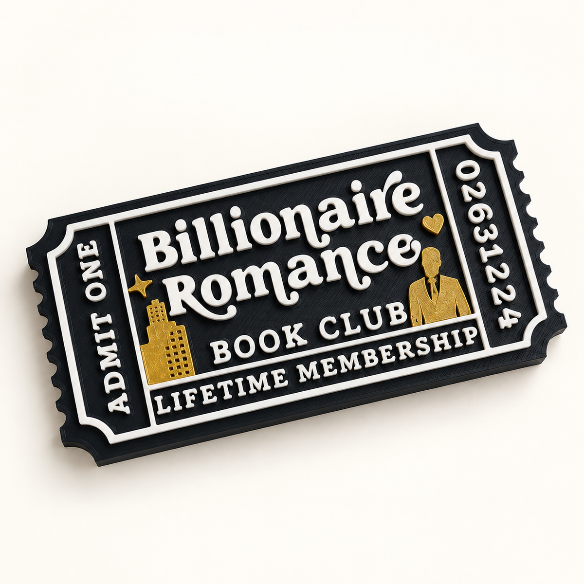Billionaire Romance Bookshelf Ticket