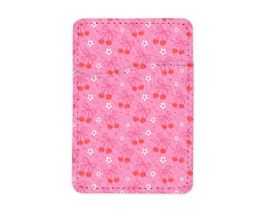 Pink Cherries | MagSafe Card Holder