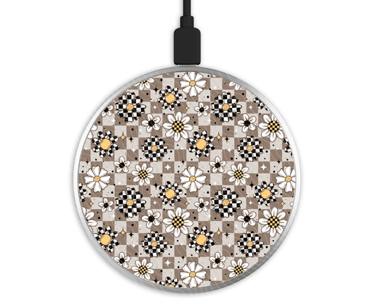 Checkered Bloom | Wireless Charger