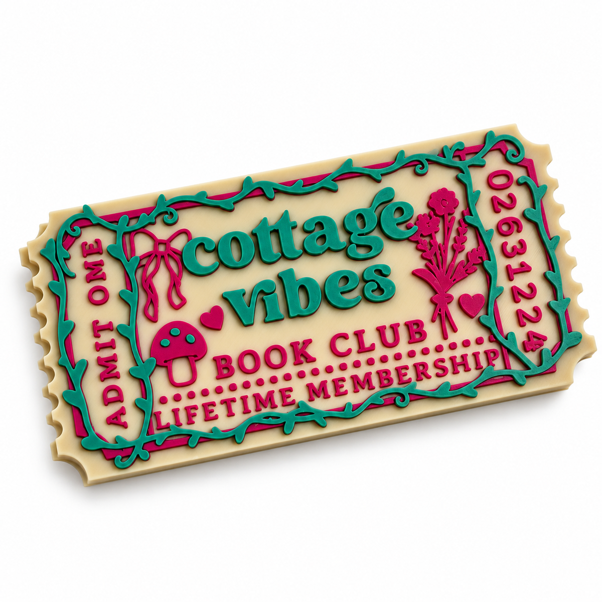 Cottage Vibes Bookshelf Ticket