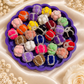 Flocked Hearts Fancy Bead