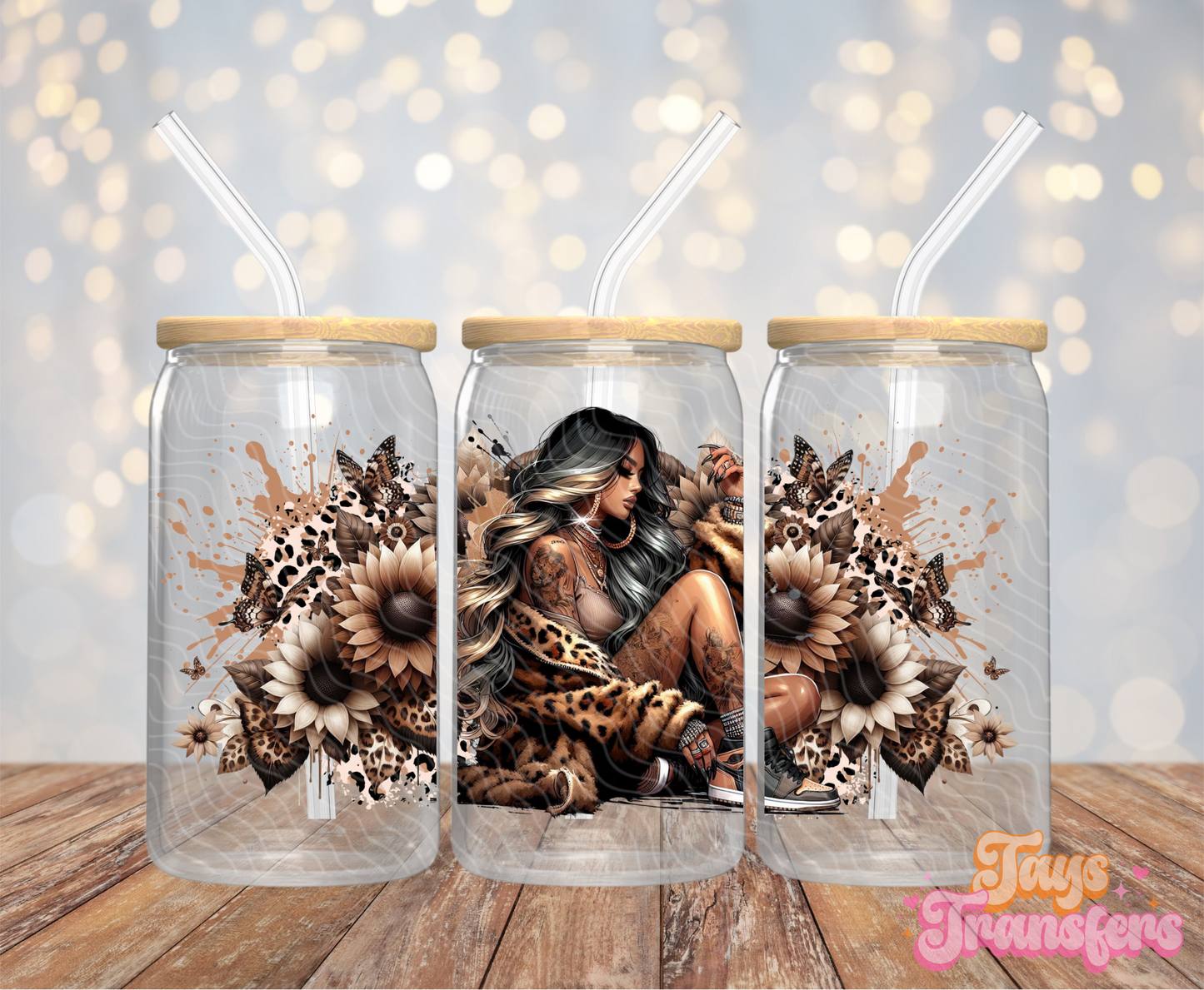 Leopard Girl - 16OZ UV DTF Wrap