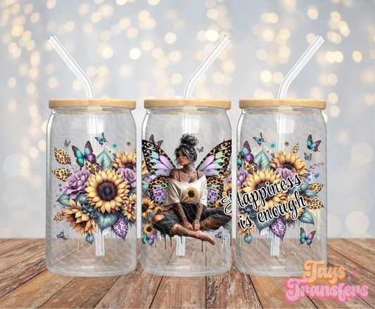 Happiness Is Enough - 16OZ UV DTF Wrap