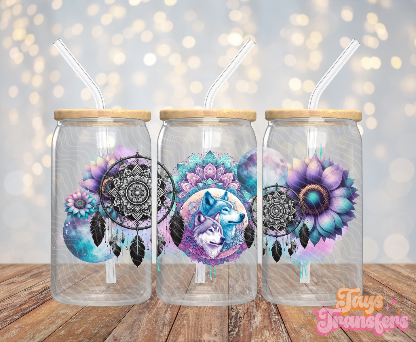 Wolf Dreamcatcher - 16OZ UV DTF Wrap