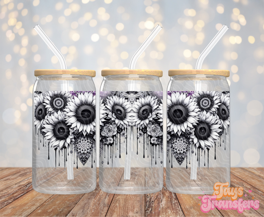 White Sunflowers - 16OZ UV DTF Wrap