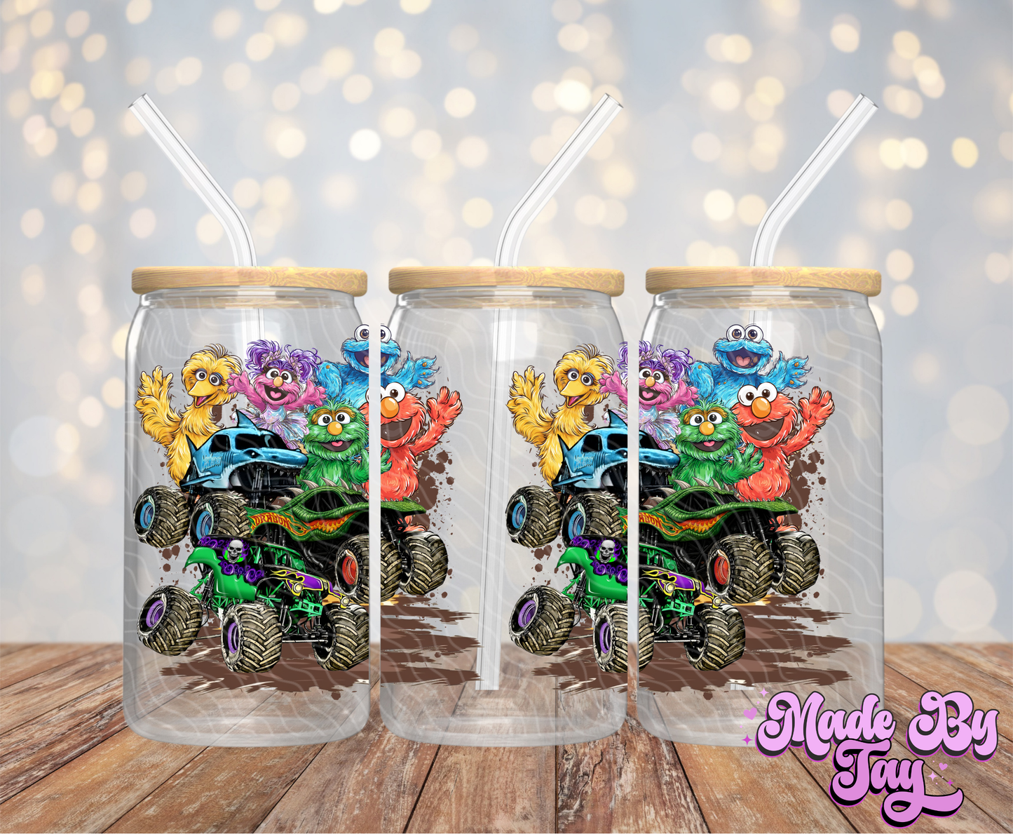S_same Str__t Monster Trucks - 16OZ UV DTF Wrap