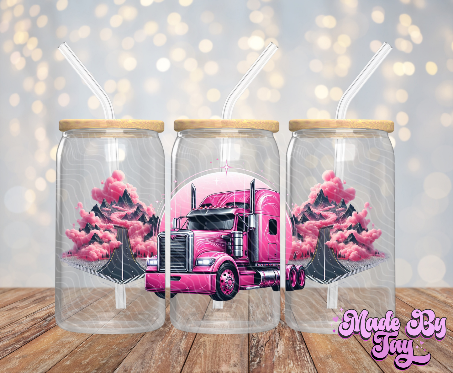 Pink Truck - 16OZ UV DTF Wrap