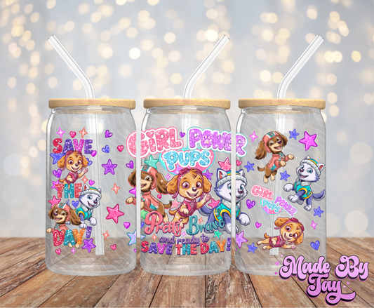 Girl Power Pups - 16OZ UV DTF Wrap