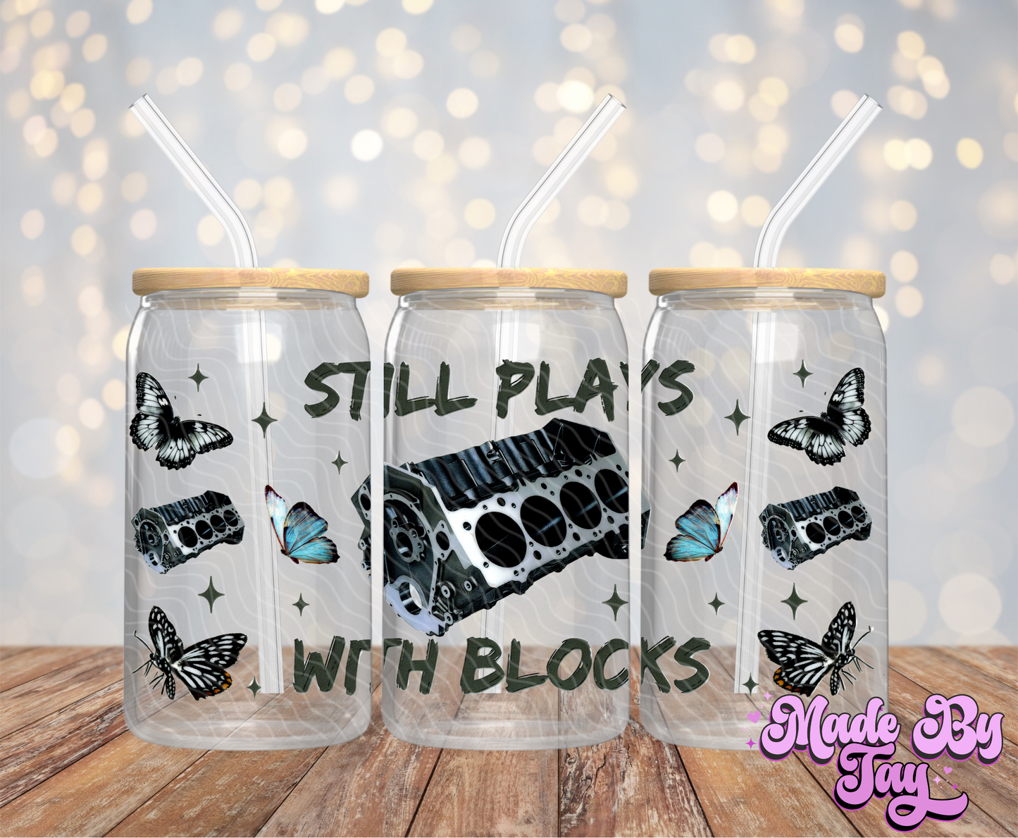 Still Plays With Blocks - 16OZ UV DTF Wrap