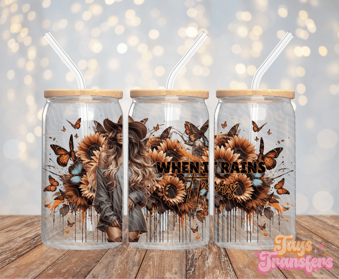 When It Rains It Pours - 16OZ UV DTF Wrap