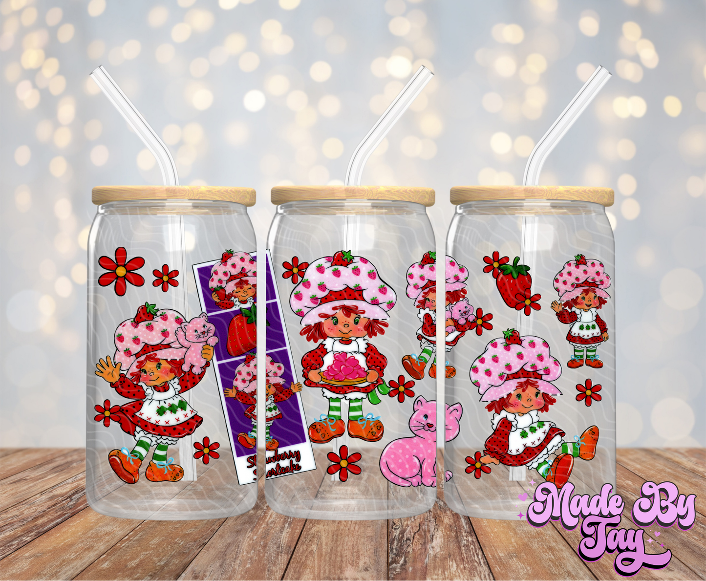 Str_wberry Sh_rtcake - 16OZ UV DTF Wrap