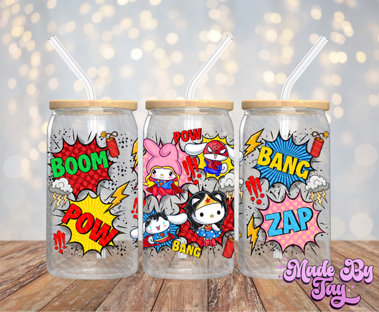 H_llo K_tty Superheroes - 16OZ UV DTF Wrap