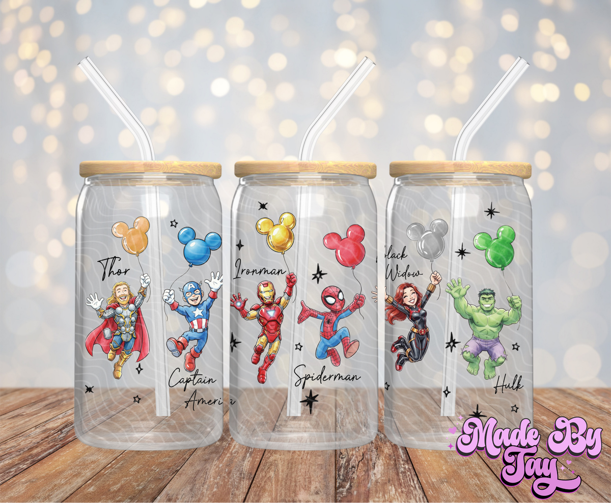 Superheroes Balloons - 16OZ UV DTF Wrap