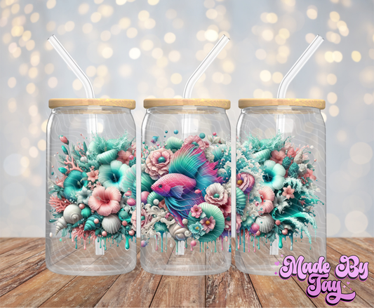 Siamese Fighting Fish - 16OZ UV DTF Wrap