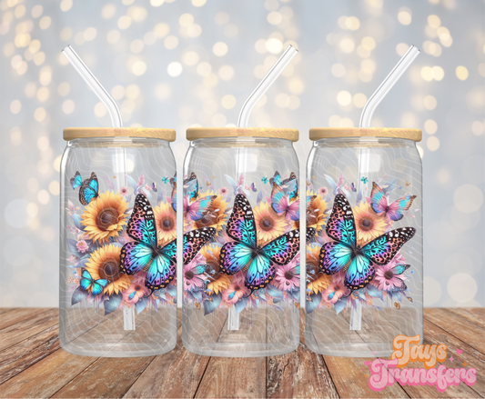 Rainbow Butterflies - 16OZ UV DTF Wrap