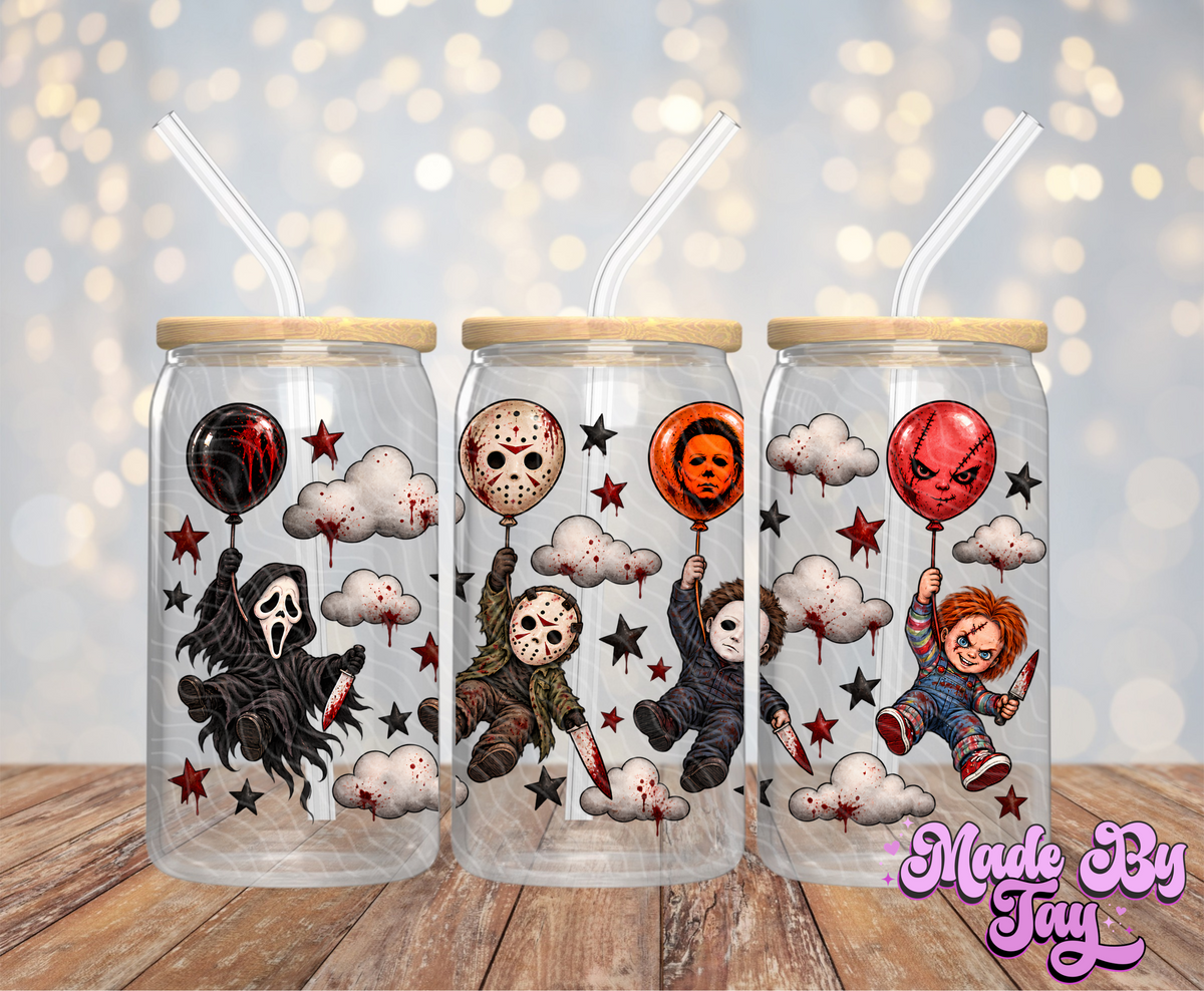 Horror Balloons - 16OZ UV DTF Wrap
