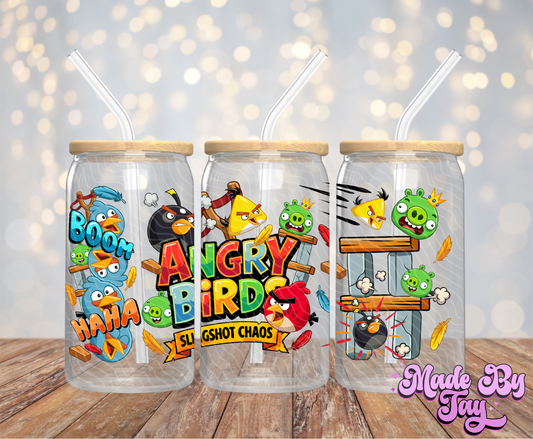 Angry B_rds - 16OZ UV DTF Wrap
