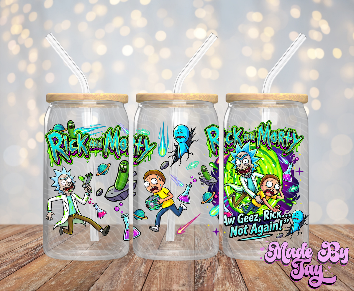 R_ck And M_rty - 16OZ UV DTF Wrap