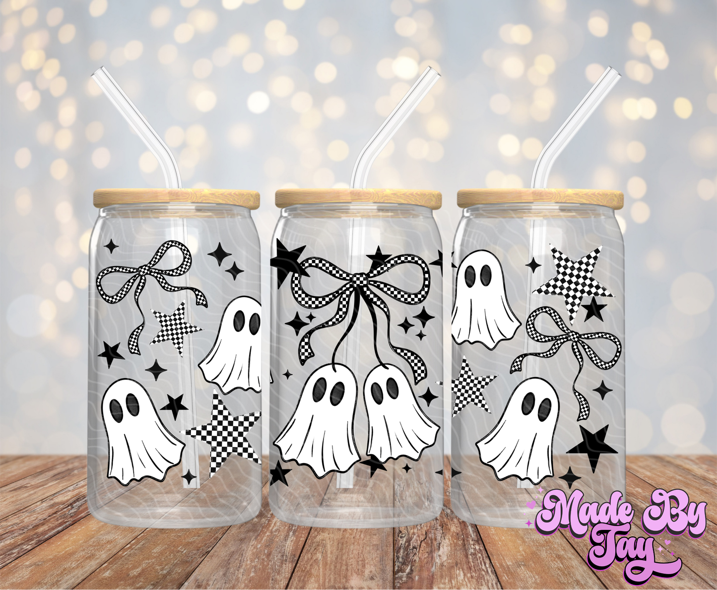 Ghost Checkers - 16OZ UV DTF Wrap
