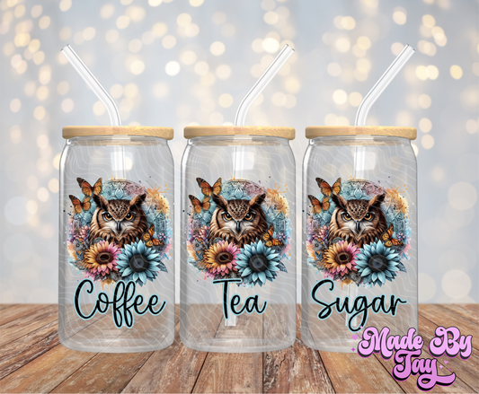 Owl Canister Decals - 16OZ UV DTF Wrap