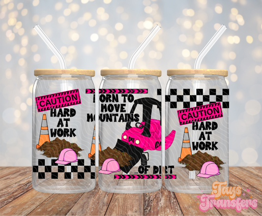 Born To Move Mountains Pink - 16OZ UV DTF Wrap