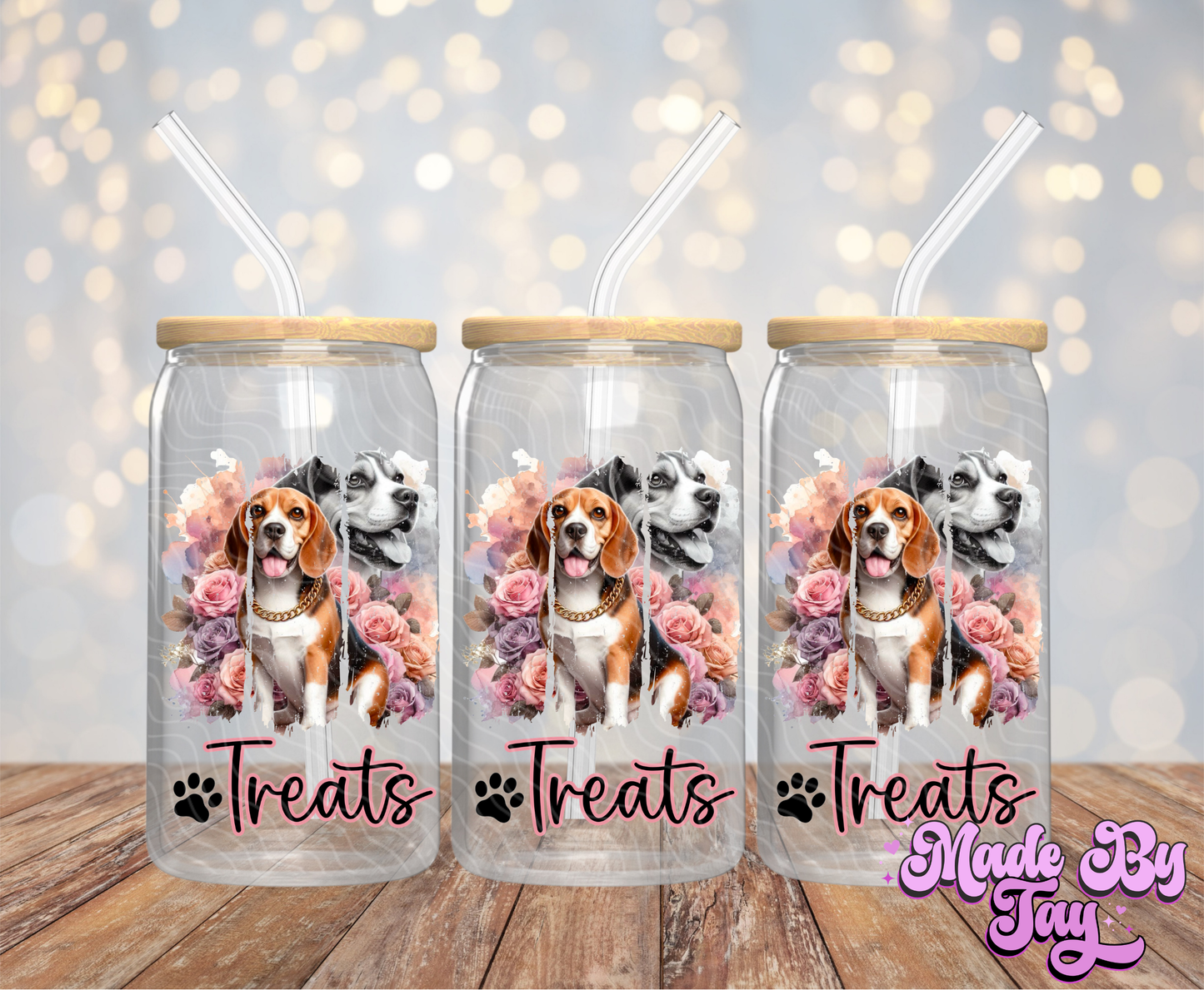 Beagle Canister Decals - 16OZ UV DTF Wrap