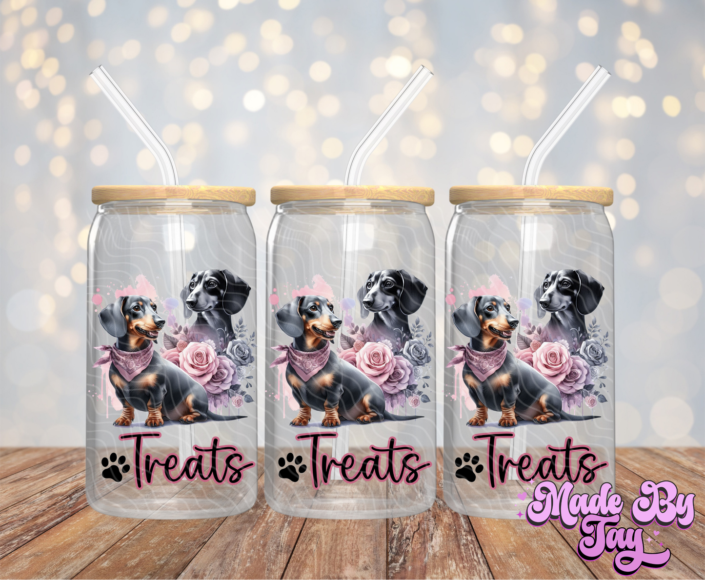 Dachshund Canister Decals - 16OZ UV DTF Wrap